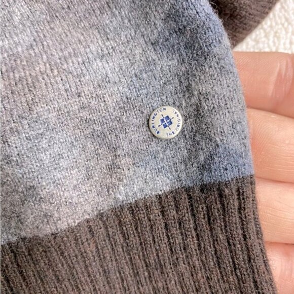 Burlington Brown Blue Tan Extra Fine Lambswool V Neck Pullover Light Sweater XL - Picture 5 of 12